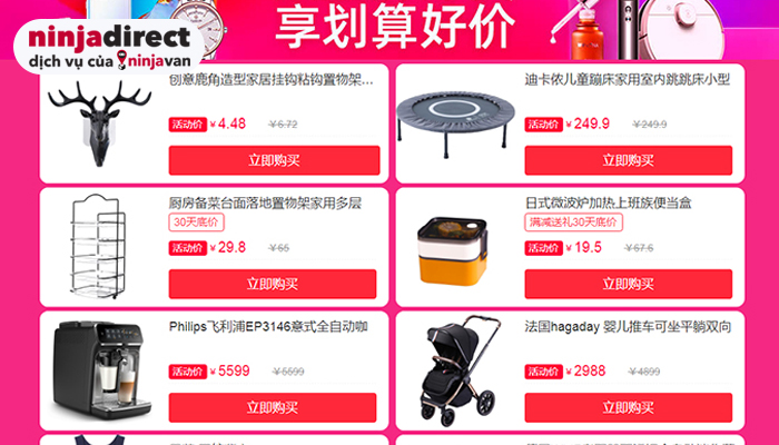 Order vào dịp khuyến mãi cách đặt hàng trên Taobao về Việt Nam giá rẻ
