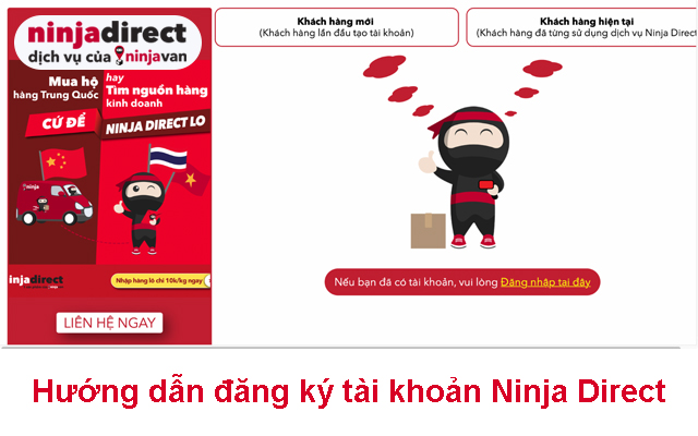 Hướng dẫn đăng ký tài khoản Ninja Direct